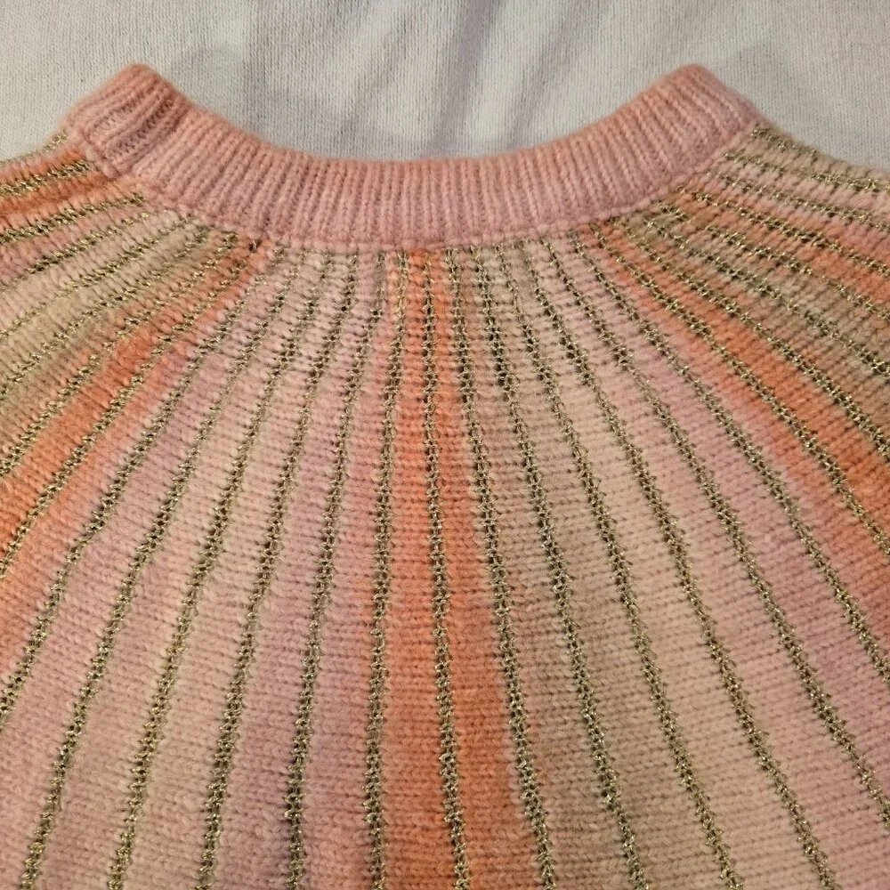 Molly Bracken Pink Peach Striped Crew Neck Sweater - Picture 12 of 14